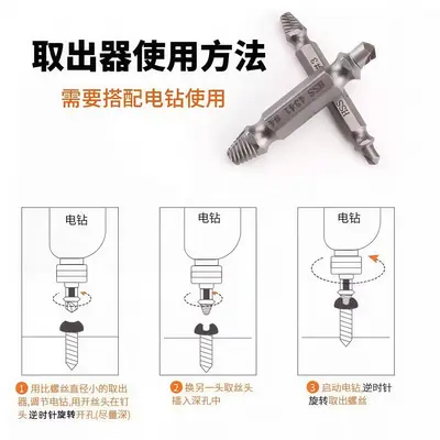 S2 Screw Extractor Set, Broken Bolt Removal