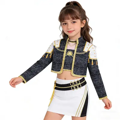 K-POP Star Cosplay Costume, Black Stage Performance Outfit - 10