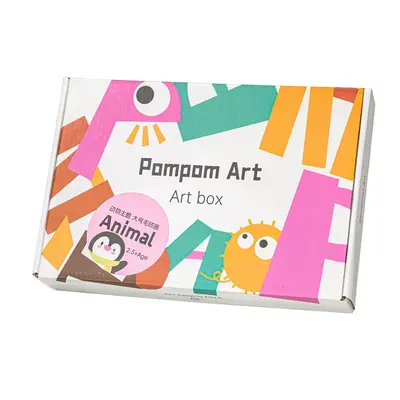 Pom-Pom Sticker Art DIY Craft Kit, Glue-Free Children's Educational Toy - 6
