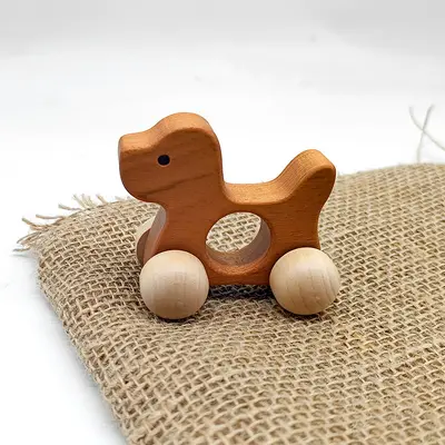 Solid Wood Push Toy with Natural Finish, Eco-Friendly Water-Based Paint, Safe for Baby Teething, Multiple Styles Available, Gift-Suitable - 9
