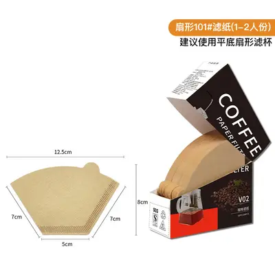 v02 Fächerförmiges Kaffeefilterpapier für Pour-Over, Einweg - 10