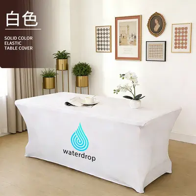Çapraz elastik masa örtüsü 4FT 6FT 8FT açık hava düğün etkinliği süt ipek konferans masa örtüsü kokteyl masa örtüsü - 7