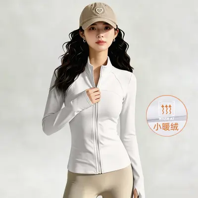 Women's yoga jacket, zip-up, slim fit - 12