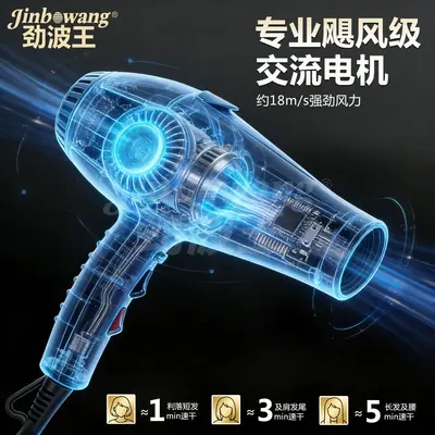 Jinbo Wang 9930 Professional Hair Dryer, Blue Light, Negative Ion