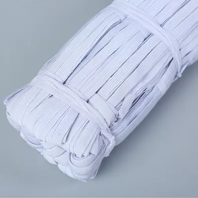 High-Elastic Flat Narrow Elastic Band 3mm and 6mm, Black and White - 5