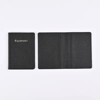 PU leather passport holder, crosshatch pattern, travel set - 1