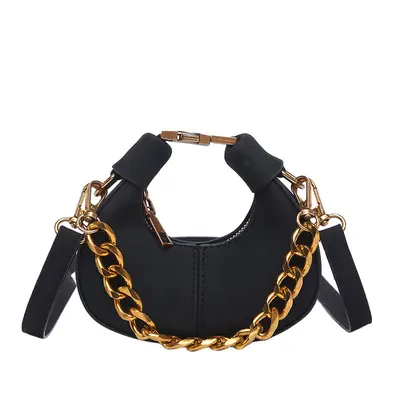 Matte Crescent Mini Chain Crossbody Bag, Lipstick Style - 7