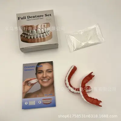 Realistic Fake Teeth Cover Set, Full Coverage Cosmetic Veneers, 20 Pieces - 8