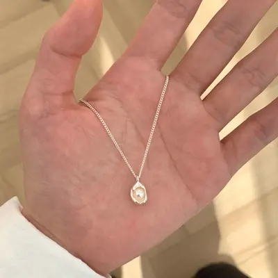 S925 Silber Zirkonia Halskette Damen, Schlüsselbein Kette, leicht luxuriös - 6