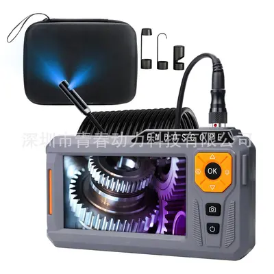 Endüstriyel endoskop çift mercek 1080P HD, esnek kablo, LED ışık