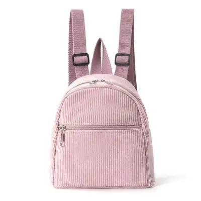 Corduroy Backpack, Solid Colour, Small Women's Backpack - 9