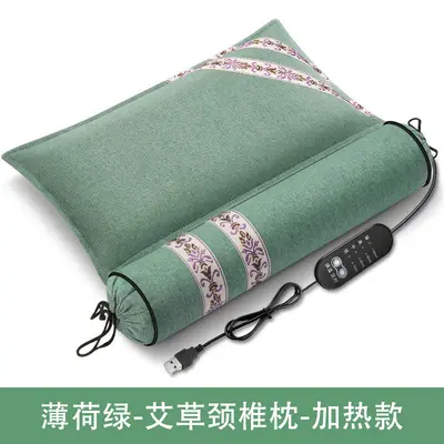艾草枕艾草连体颈椎枕糖果圆柱枕头家用可拆卸护颈枕艾灸枕头批发 - 11