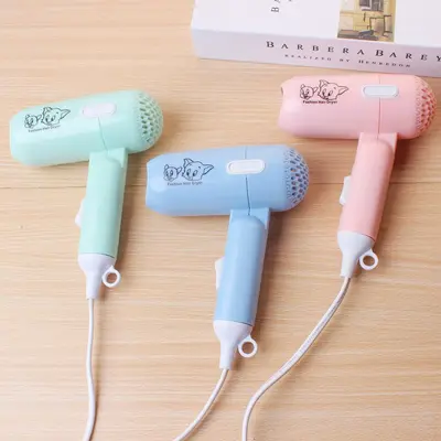 Cartoon Folding Mini Hair Dryer, Two Speed Settings, Portable