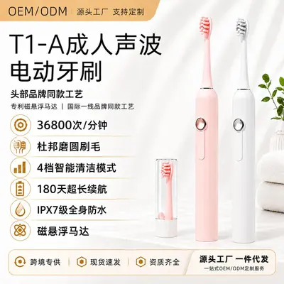 声波电动牙刷成人情侣智能多档美白软毛防水充电超长续航批发