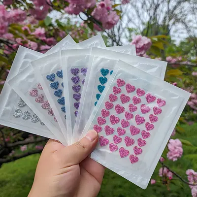Bunte Herz-Akne-Patches Teebaumöl Hydrokolloid mit Glitter