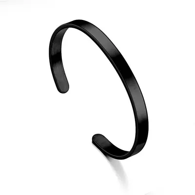 In Europa und Amerika beliebtes offenes Titanstahlarmband, glänzendes C-förmiges Armband aus nichtrostendem Stahl, verblasst nicht, Handschmuck, Großhandelsschmuck, kann graviert werden