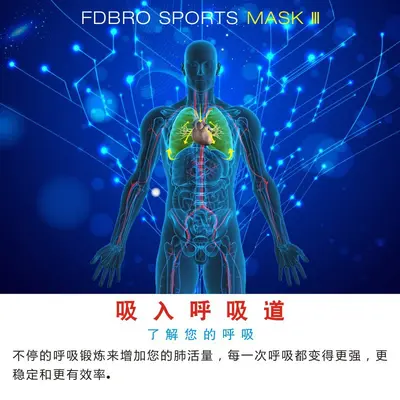 FDBRO Sportmaske, Rosa-Schwarz, 6-Stufen-Trainingsmaske, atmungsaktiv