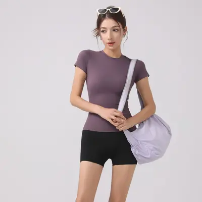 Women's Breathable Short Sleeve Yoga T-Shirt - 4
