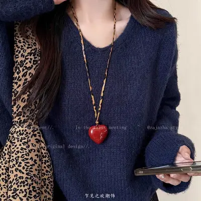 Bunte Emaille-Halskette, koreanischer Stil, Schlüsselbein-Kette - 12