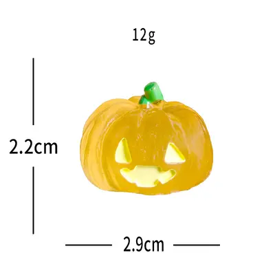 Halloween Luminous Pumpkin Figurine, Miniature Decoration, DIY Accessory - 11