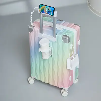 Aluminum Frame Luggage 20 inch Boarding Case 26 inch Trolley Suitcase Silent Skate Wheels - 7