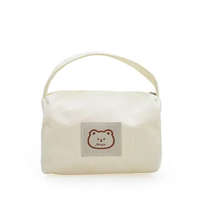 Einfarbige Kosmetiktasche als Handtasche, minimalistischer koreanischer Stil - 6