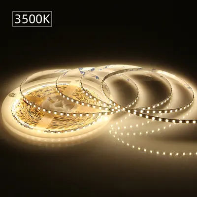 LED-Streifenlicht selbstklebend 24V hohe Helligkeit Niedrigvoltage Umgebung Vollspektrum 120 LEDs 8mm 2835 linearer Lichtstreifen Großhandel - 11