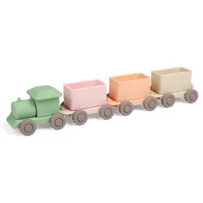 Silicone Little Train Stacking Toy, Easy to Assemble, Wear-Resistant Educational Toy - 8