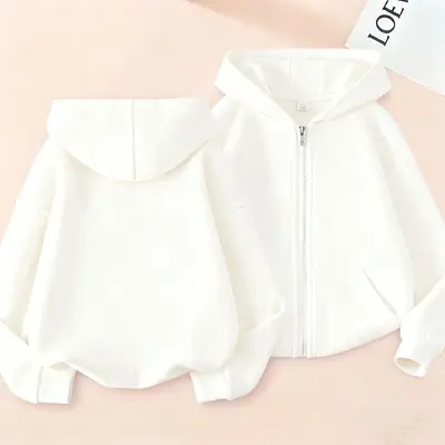 Kids' Hooded Sweatshirt, Zip-Up, Loose Fit, Spring/Autumn - 10