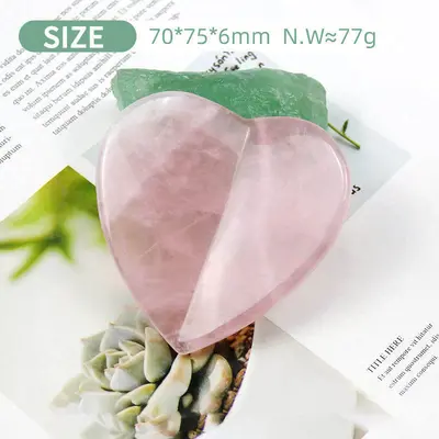 Pembe Kristal Gua Sha Taş, Pembe Kristal Yüz Masaj Rulo, Terasiş Masaj Taşı, Çiçek Taşı Kalp Şekli Jade Taş