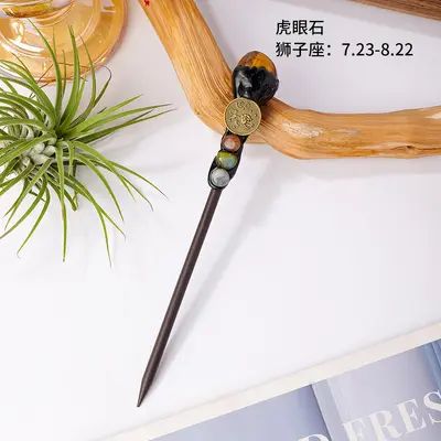 Twelve Zodiac Crystal Hair Stick, Scepter and Magic Wand, Semi-Precious Stone - 11