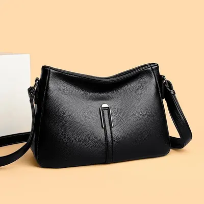 Soft Leather Middle-Aged Mom Bag with Large Capacity - 3