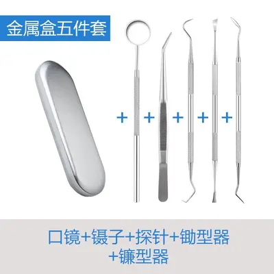 Stainless steel dental tools set, 6 pieces with LED endoscope - 12
