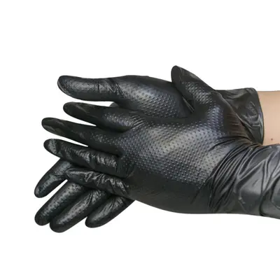 8 Mil Thick Diamond Pattern Nitrile Gloves, Oil and Acid-Alkali Resistant - 7