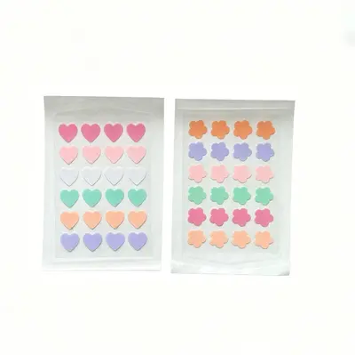 Heart and Flower Pattern Acne Patches, Six Colors, Thin and Breathable