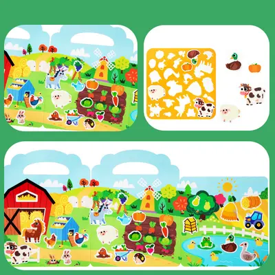 Çocuk sticker kitabı, sessiz kitap, yapışkanlı eğitici