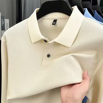 Herren-Langarm-Poloshirt aus 100% Baumwolle, besticktbar - 8