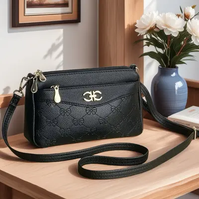 New women's handbag, middle-aged mom bag, high-end, versatile, single-shoulder crossbody bag, large-capacity portable soft leather women's bag