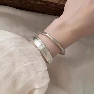 Antik mattsilbernes Stapel-Armband - 1