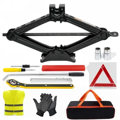 Scissor Jack Set 2T and 3T with SUV Tire Changing Tools and Emergency Kit - 13