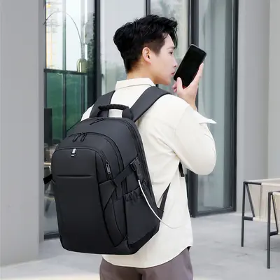 Waterproof Laptop Backpack with USB Charging Port and Reflective Strips - 5