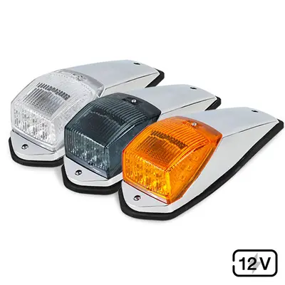 17 LED Truck Side Marker Light, Amber Electroplated Cab Indicator Lamp