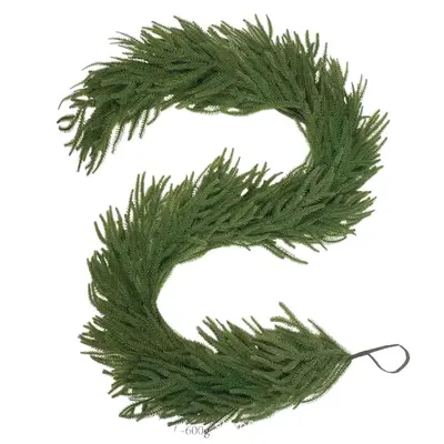 Yapay Noel çelenk kapı asması, yumuşak dokulu çam iğneli