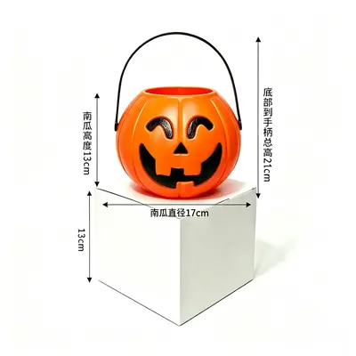 Halloween Pumpkin Bucket Lantern, Handheld Candy Bucket for Children - 10