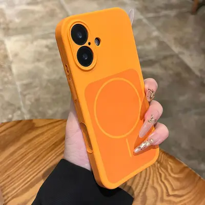 Новый двухцветный чехол из жидкого силикона Apple 17 для iPhone 17 Pro Max с магнитной зарядкой 15, защитная крышка