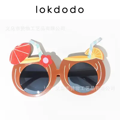Hawaiian Style Funny Party Glasses, Coconut Fruit Shaped - 3
