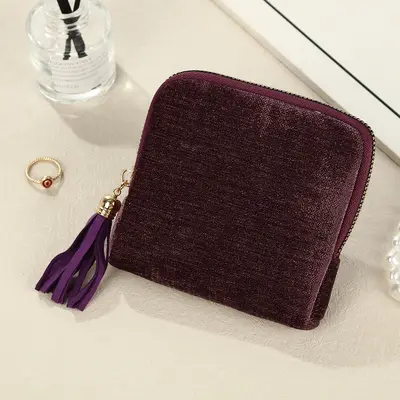 Square Jewelry Storage Pouch with Tassel Zipper, Portable Travel Bag - 9