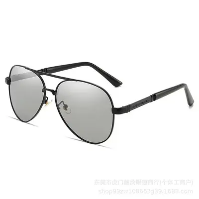 Polarisierte Herren-Metallsonnenbrille, Retro mit großem Rahmen - 13