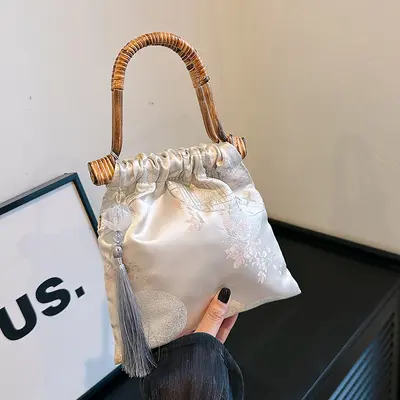 Women's Retro Pleated Dumpling Handbag, New Chinese Style - 3