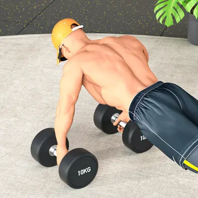 Rubber-coated steel dumbbell set for home training